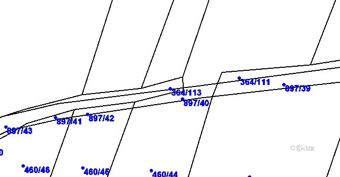Parcela st. 364/113 v KÚ Kyšice u Plzně, Katastrální mapa