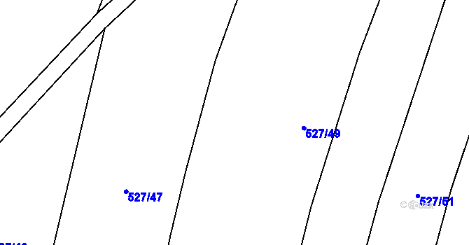 Parcela st. 527/48 v KÚ Kyšice u Plzně, Katastrální mapa