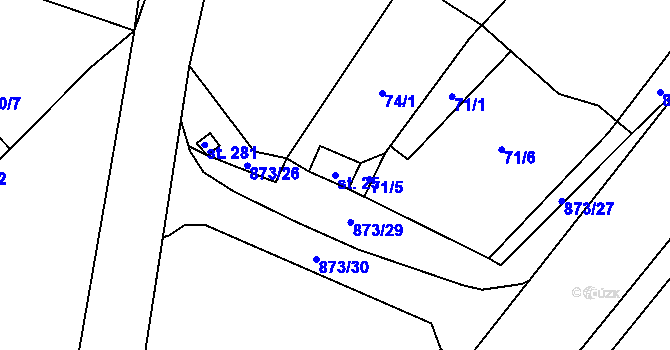 Parcela st. 25 v KÚ Kyšice u Plzně, Katastrální mapa