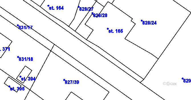 Parcela st. 828/23 v KÚ Kyšice u Plzně, Katastrální mapa