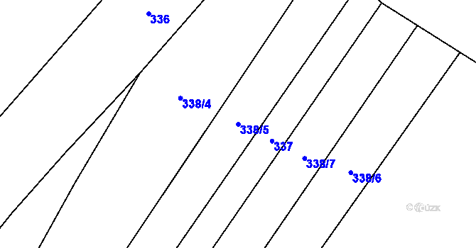 Parcela st. 338/5 v KÚ Brzánky, Katastrální mapa