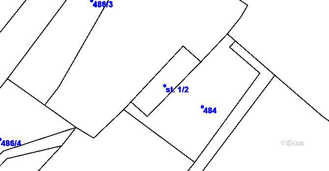 Parcela st. 1/2 v KÚ Kyškovice, Katastrální mapa