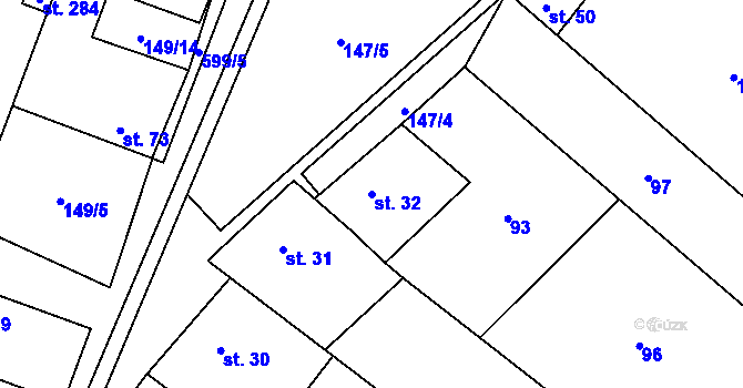 Parcela st. 32 v KÚ Kyškovice, Katastrální mapa