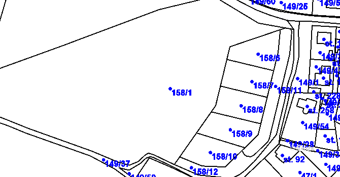 Parcela st. 158/1 v KÚ Kyškovice, Katastrální mapa