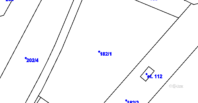Parcela st. 182/1 v KÚ Kyškovice, Katastrální mapa
