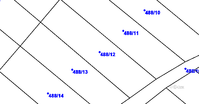 Parcela st. 488/12 v KÚ Kyškovice, Katastrální mapa