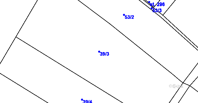 Parcela st. 39/3 v KÚ Kyškovice, Katastrální mapa