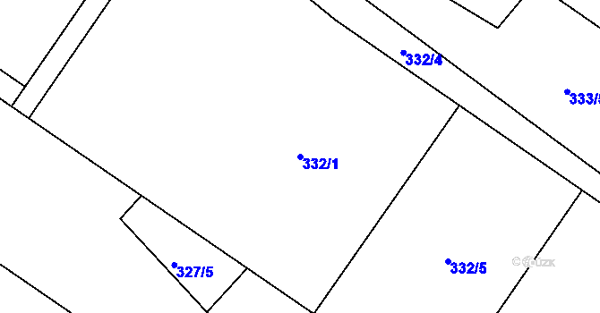 Parcela st. 332/1 v KÚ Kyškovice, Katastrální mapa