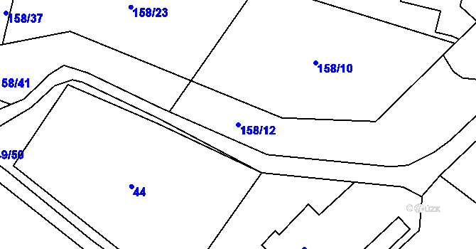 Parcela st. 158/12 v KÚ Kyškovice, Katastrální mapa