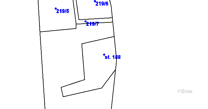 Parcela st. 188 v KÚ Kytín, Katastrální mapa