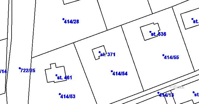 Parcela st. 371 v KÚ Kytín, Katastrální mapa