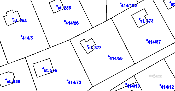 Parcela st. 372 v KÚ Kytín, Katastrální mapa
