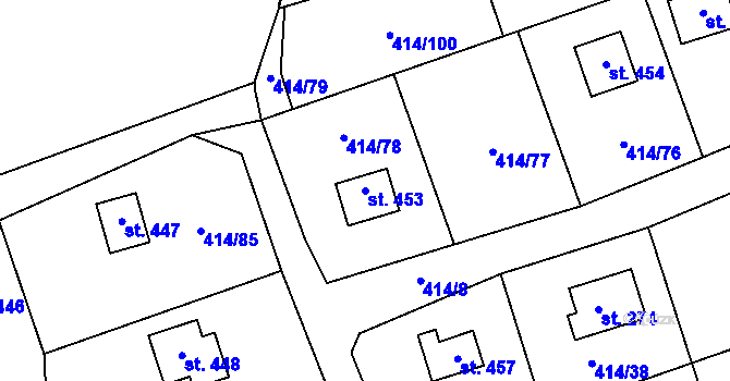 Parcela st. 453 v KÚ Kytín, Katastrální mapa