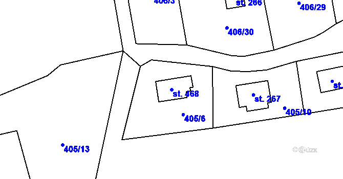 Parcela st. 468 v KÚ Kytín, Katastrální mapa