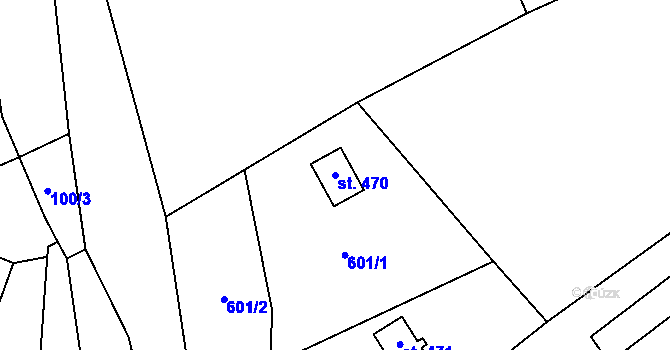 Parcela st. 470 v KÚ Kytín, Katastrální mapa