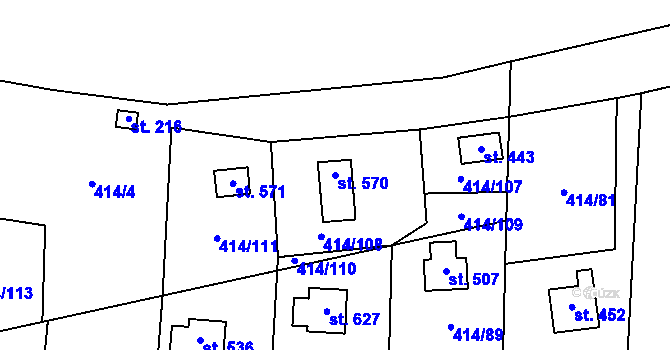 Parcela st. 570 v KÚ Kytín, Katastrální mapa