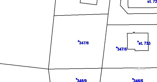 Parcela st. 347/6 v KÚ Kytín, Katastrální mapa