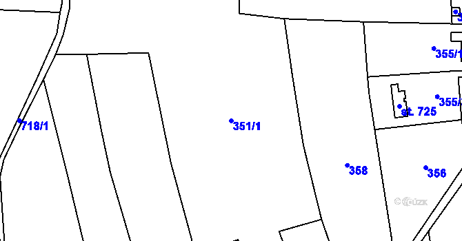 Parcela st. 351/1 v KÚ Kytín, Katastrální mapa