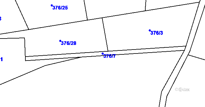 Parcela st. 376/7 v KÚ Kytín, Katastrální mapa