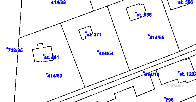 Parcela st. 414/54 v KÚ Kytín, Katastrální mapa