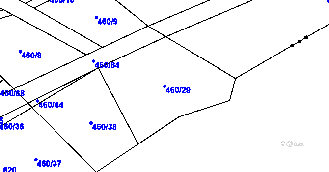 Parcela st. 460/29 v KÚ Kytín, Katastrální mapa