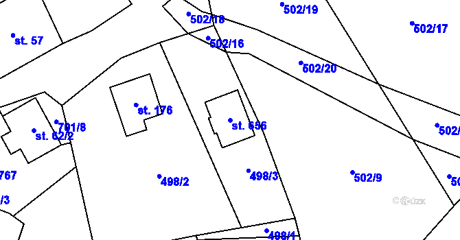 Parcela st. 656 v KÚ Kytín, Katastrální mapa