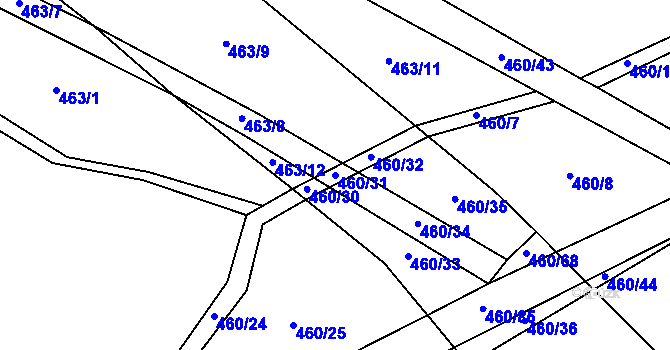 Parcela st. 460/31 v KÚ Kytín, Katastrální mapa