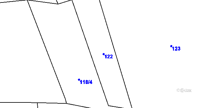 Parcela st. 122 v KÚ Kytín, Katastrální mapa