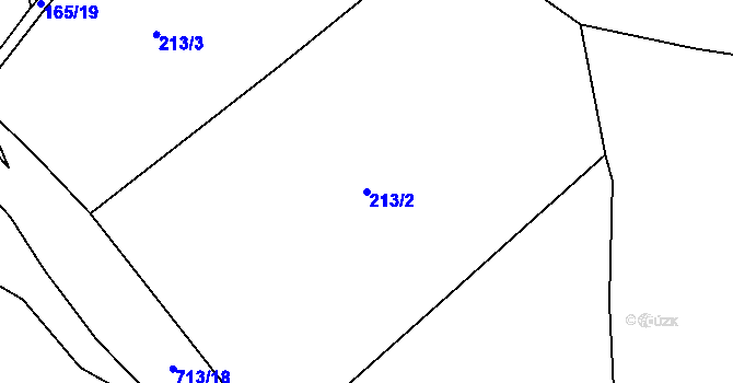 Parcela st. 213/2 v KÚ Kytín, Katastrální mapa