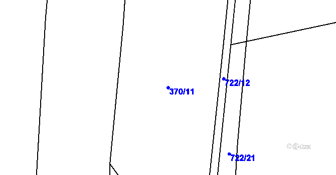 Parcela st. 370/11 v KÚ Kytín, Katastrální mapa