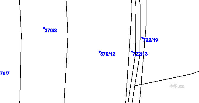 Parcela st. 370/12 v KÚ Kytín, Katastrální mapa