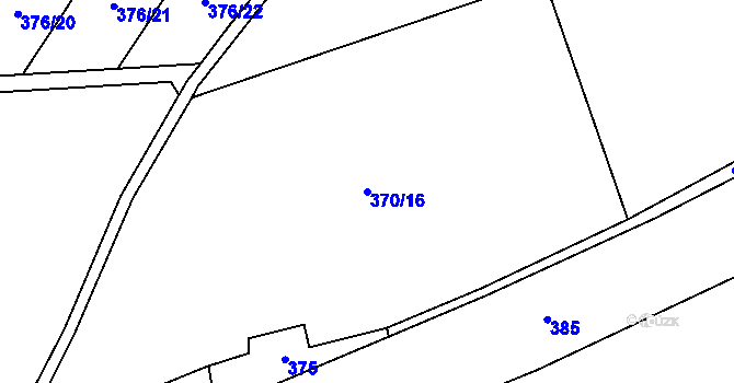 Parcela st. 370/16 v KÚ Kytín, Katastrální mapa