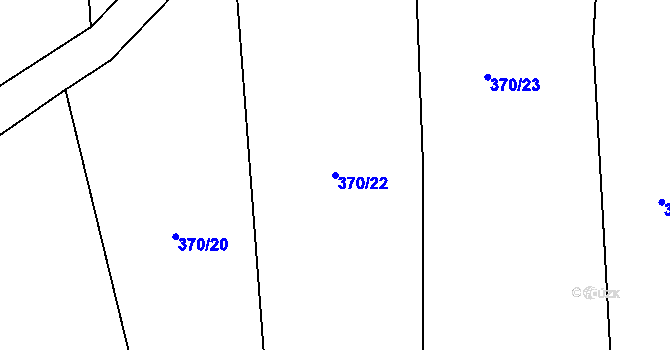 Parcela st. 370/22 v KÚ Kytín, Katastrální mapa