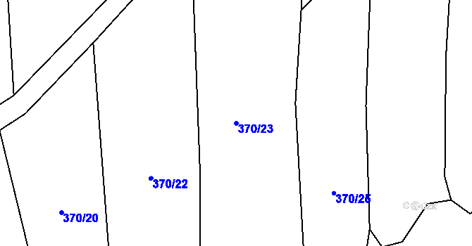 Parcela st. 370/23 v KÚ Kytín, Katastrální mapa
