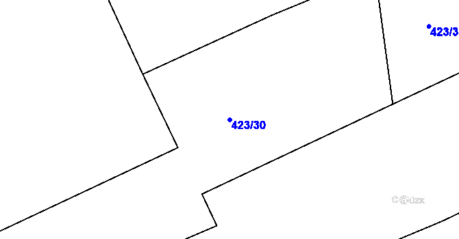 Parcela st. 423/30 v KÚ Kytín, Katastrální mapa