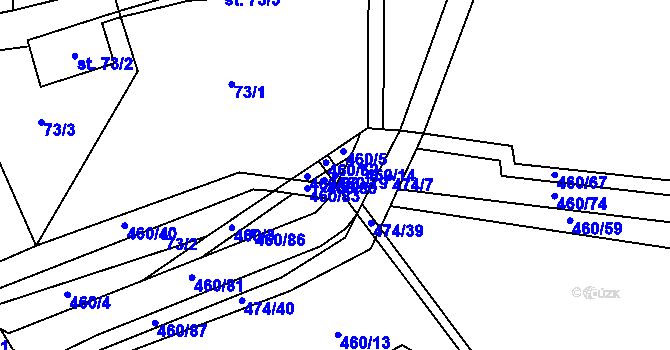 Parcela st. 460/79 v KÚ Kytín, Katastrální mapa