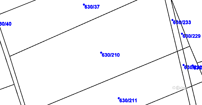 Parcela st. 630/210 v KÚ Kytín, Katastrální mapa