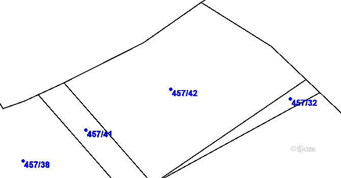 Parcela st. 457/42 v KÚ Kytín, Katastrální mapa