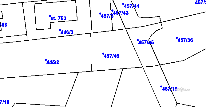 Parcela st. 457/46 v KÚ Kytín, Katastrální mapa