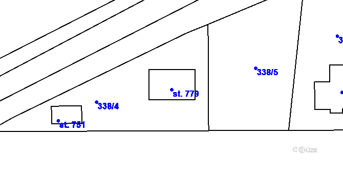 Parcela st. 779 v KÚ Kytín, Katastrální mapa