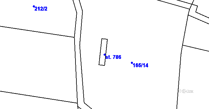 Parcela st. 786 v KÚ Kytín, Katastrální mapa
