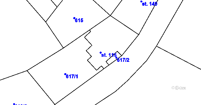 Parcela st. 115 v KÚ Dolní Falknov, Katastrální mapa