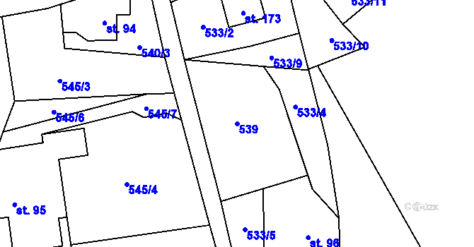 Parcela st. 539 v KÚ Dolní Falknov, Katastrální mapa