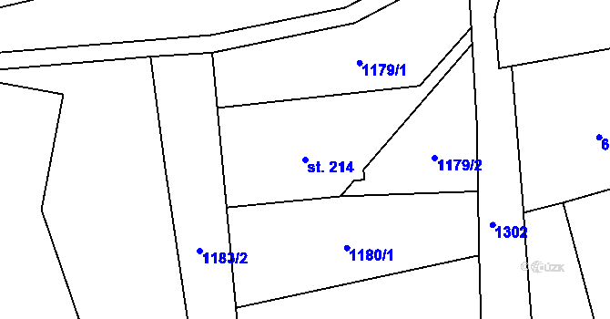 Parcela st. 214 v KÚ Falknov, Katastrální mapa