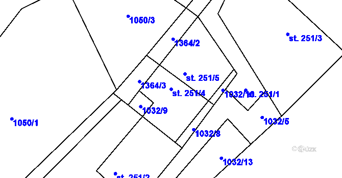 Parcela st. 251/4 v KÚ Falknov, Katastrální mapa