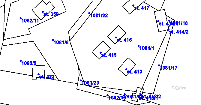 Parcela st. 415 v KÚ Falknov, Katastrální mapa