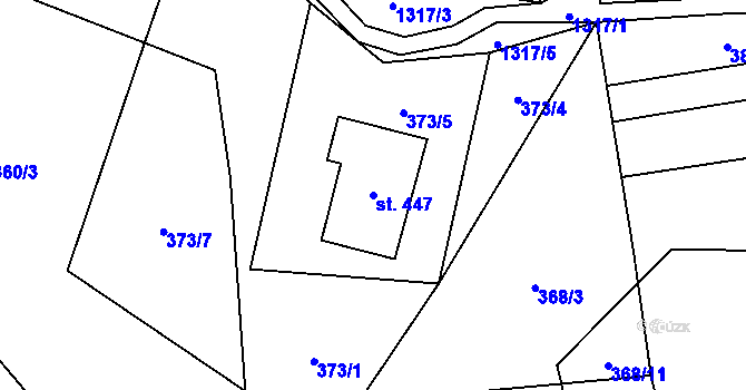 Parcela st. 447 v KÚ Falknov, Katastrální mapa