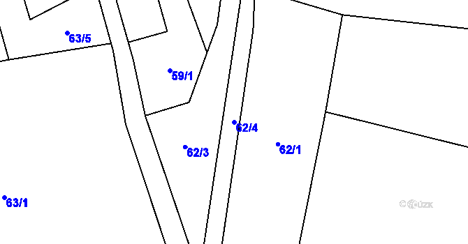 Parcela st. 62/4 v KÚ Falknov, Katastrální mapa