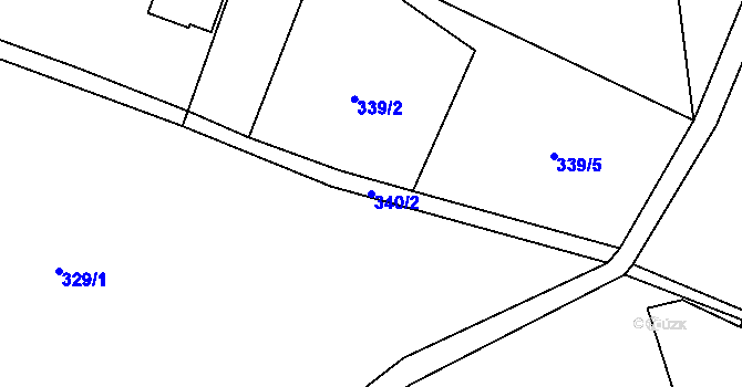 Parcela st. 340/2 v KÚ Falknov, Katastrální mapa