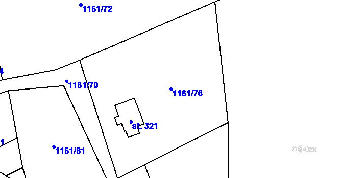 Parcela st. 1161/76 v KÚ Falknov, Katastrální mapa